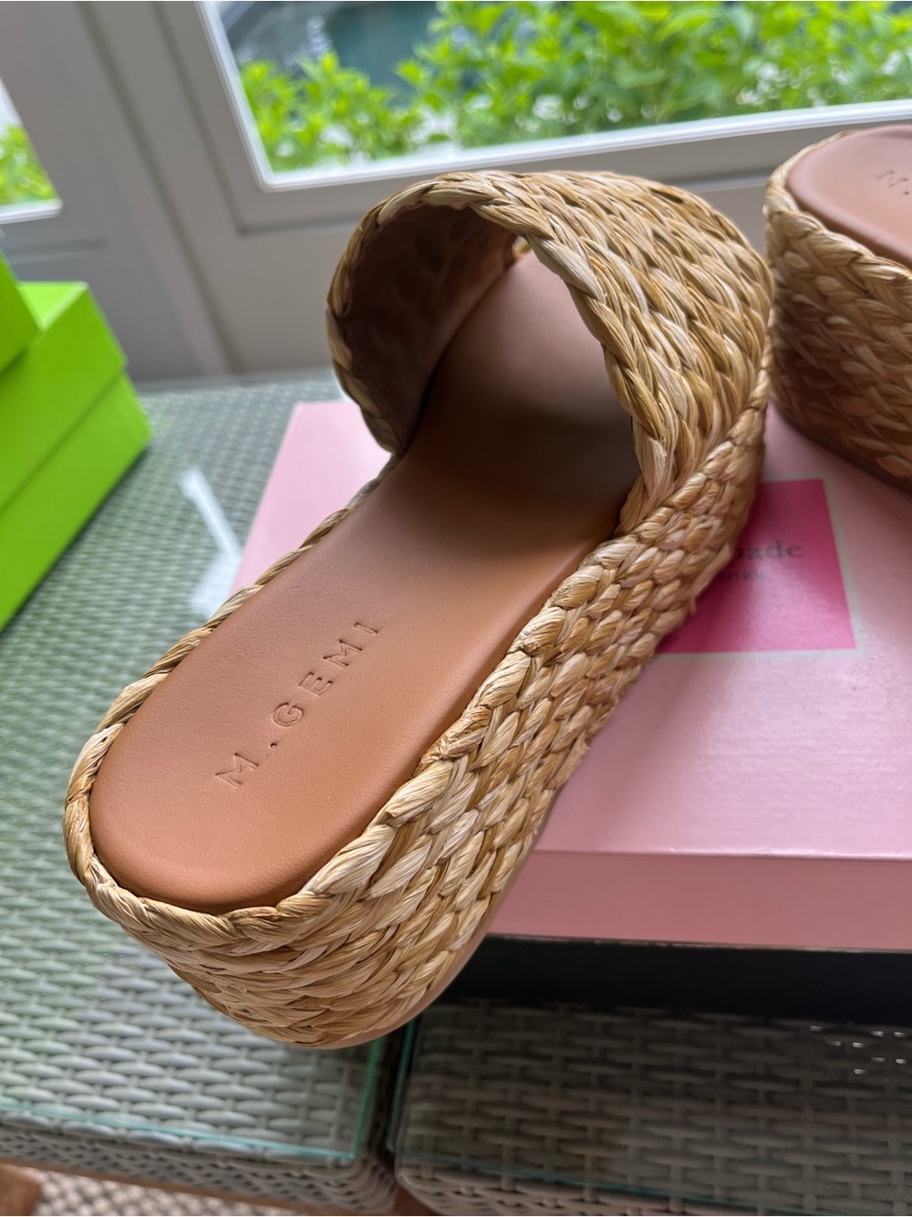 M. Gemi raffia wedge sandals new, size 42 - Picture 4 of 6